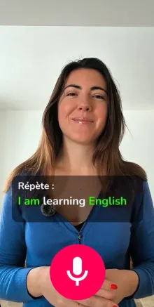 Exercice vidéo : « I am learning English », avec le bouton micro
